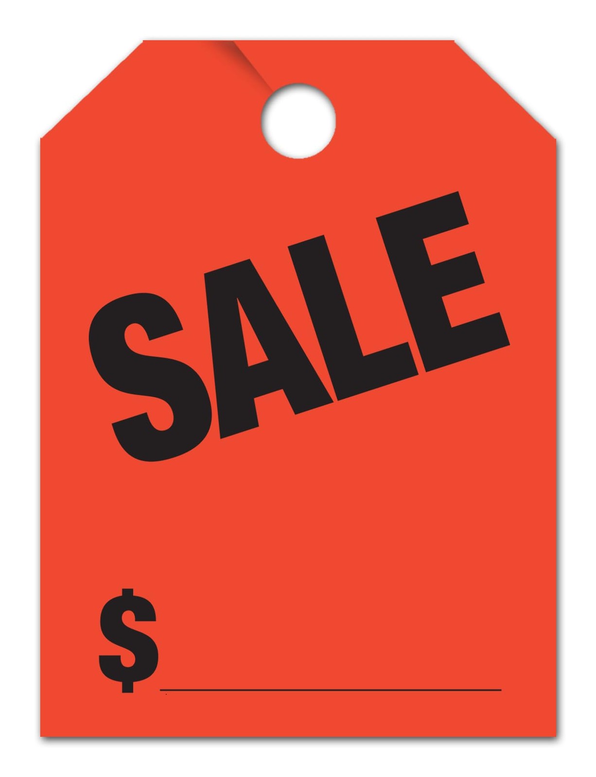 Car Mirror Hang Tags - Jumbo Fluorescent (50 per Pack) (Sale, Fluorescent Ora...