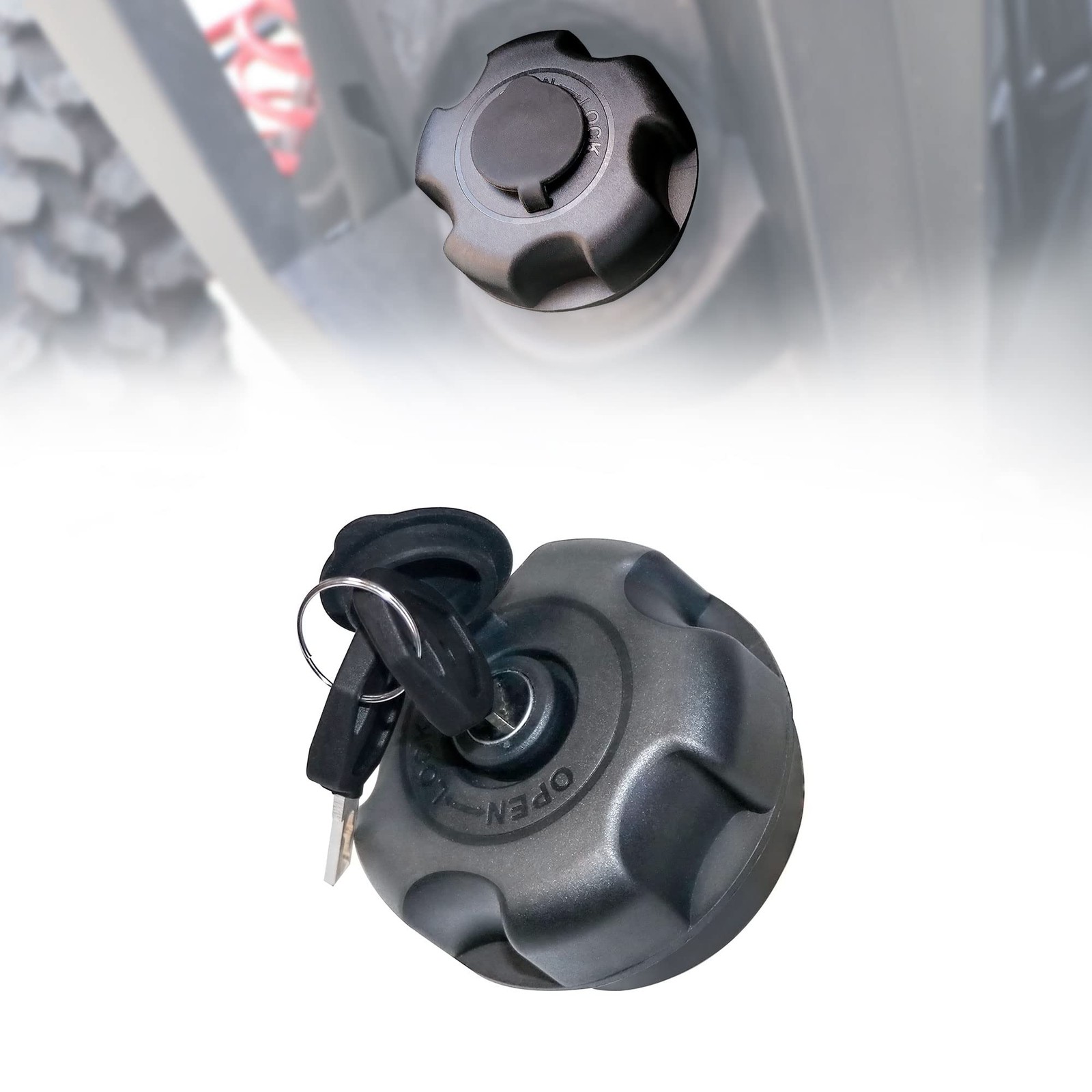 BESTAOO Fuel Gas Cap with lock for Boat Polaris RZ Ranger 900 1000 Black 