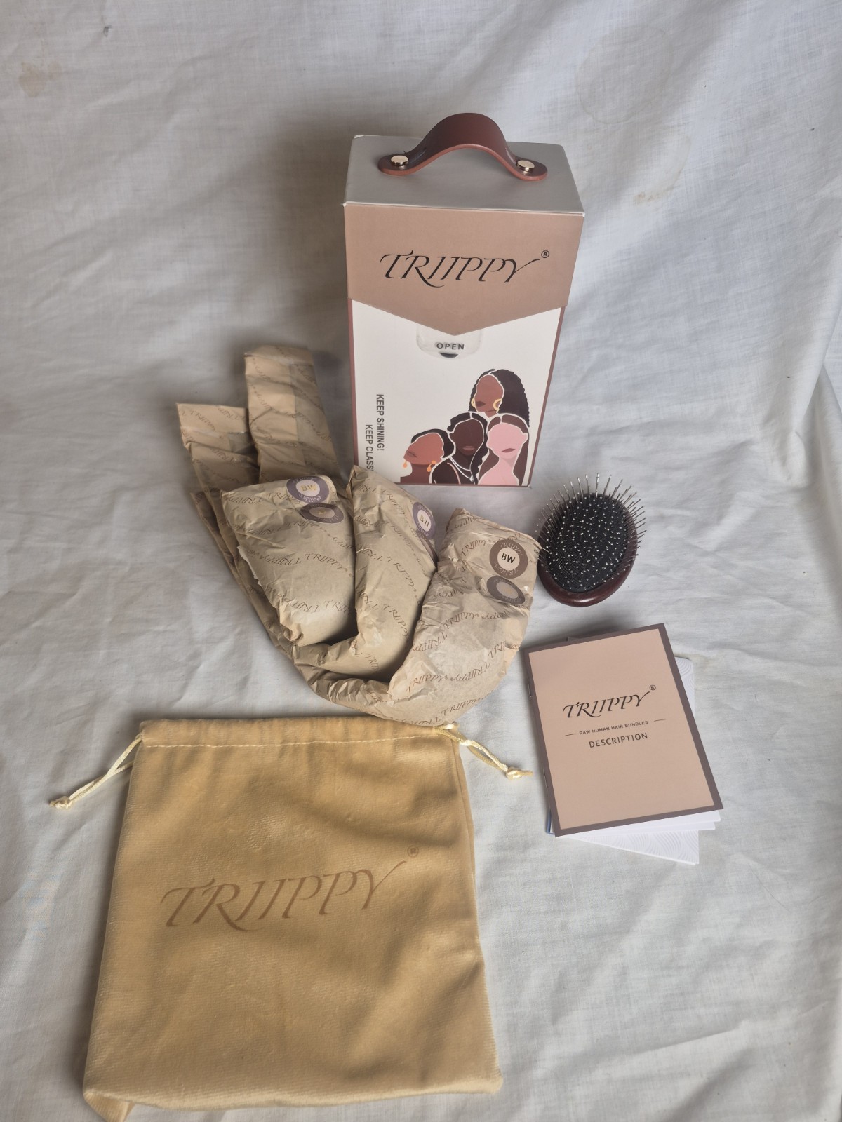 TRIIPPY Raw Human Hair Bundles 18 20 20 Inch Cambodian Body Wave New Open Box