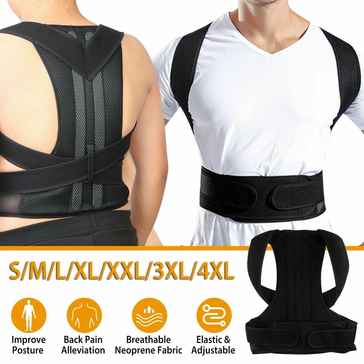 Spine Recover Posture Corrector Men Women Upper Back Brace Belt Clavicle Support