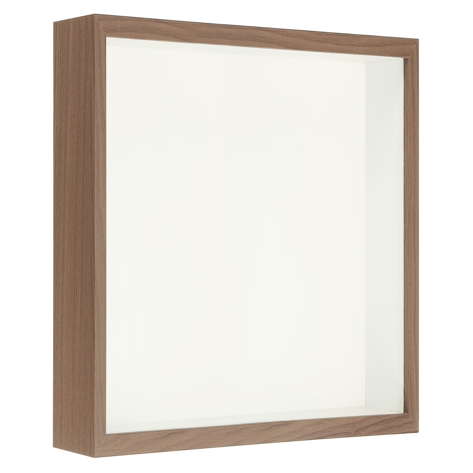 9x9 Shadow Box Wood Dried Flower Floating Photo Frame, Brown