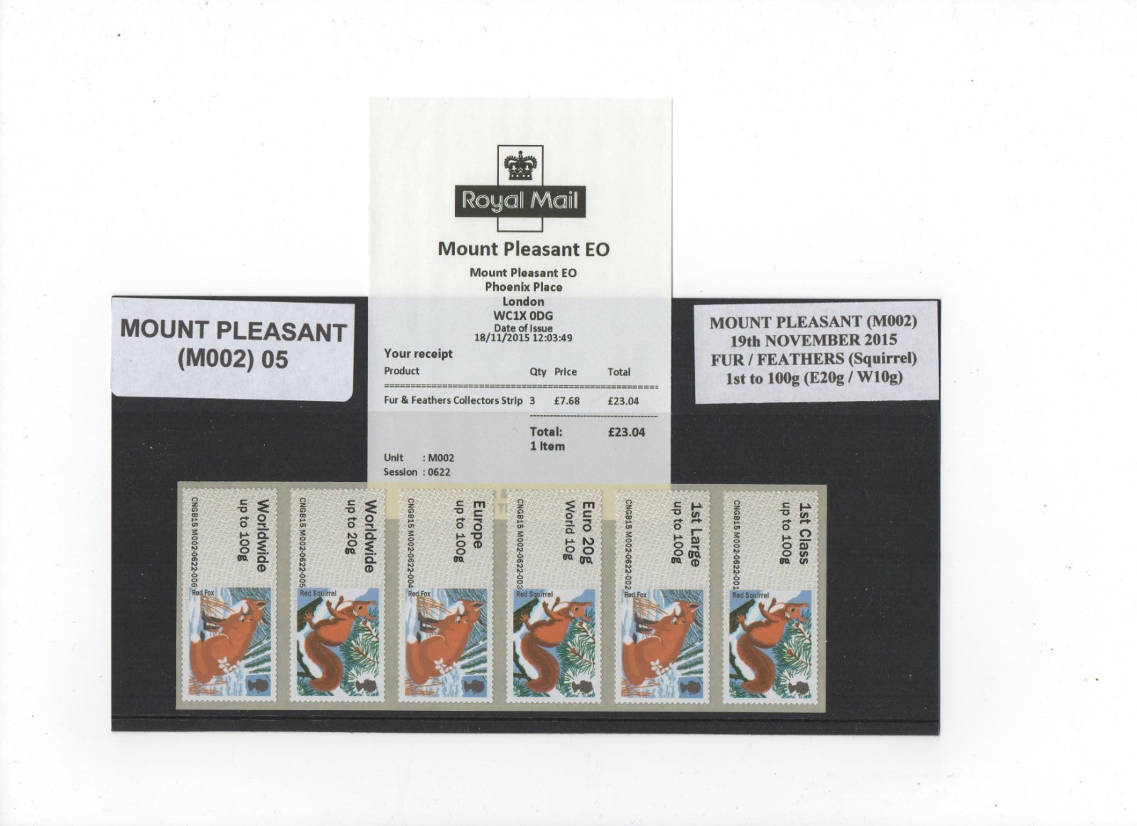 POST GO MPLEASANT EO/DO M002 FUR + FEATHERS SQUIRREL TOP COLL STRIP 6 to 100g/DV