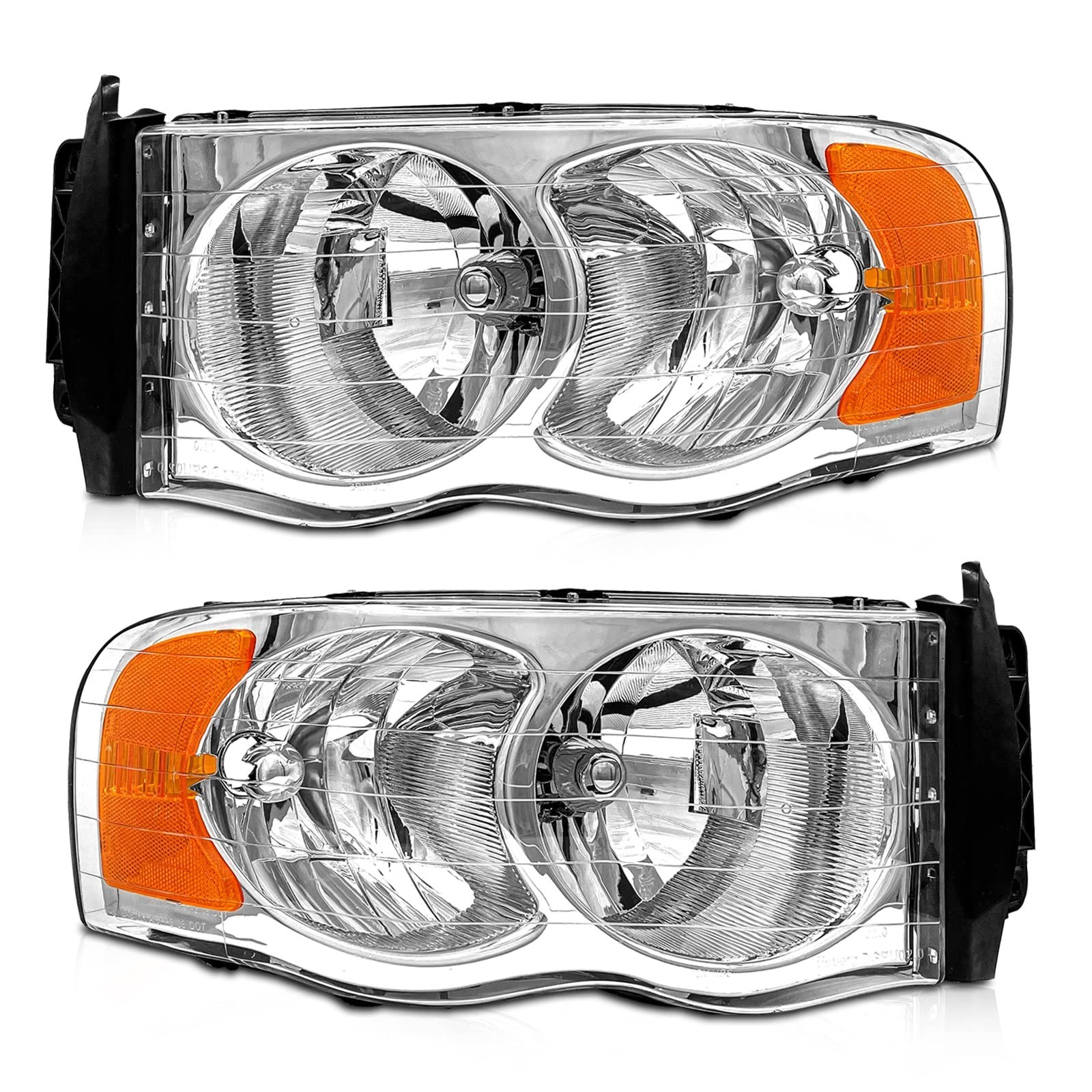 Headlight Assembly for 2002 2003 2004 2005 Dodge Ram 1500/2003-2005 Ram 2500 ...