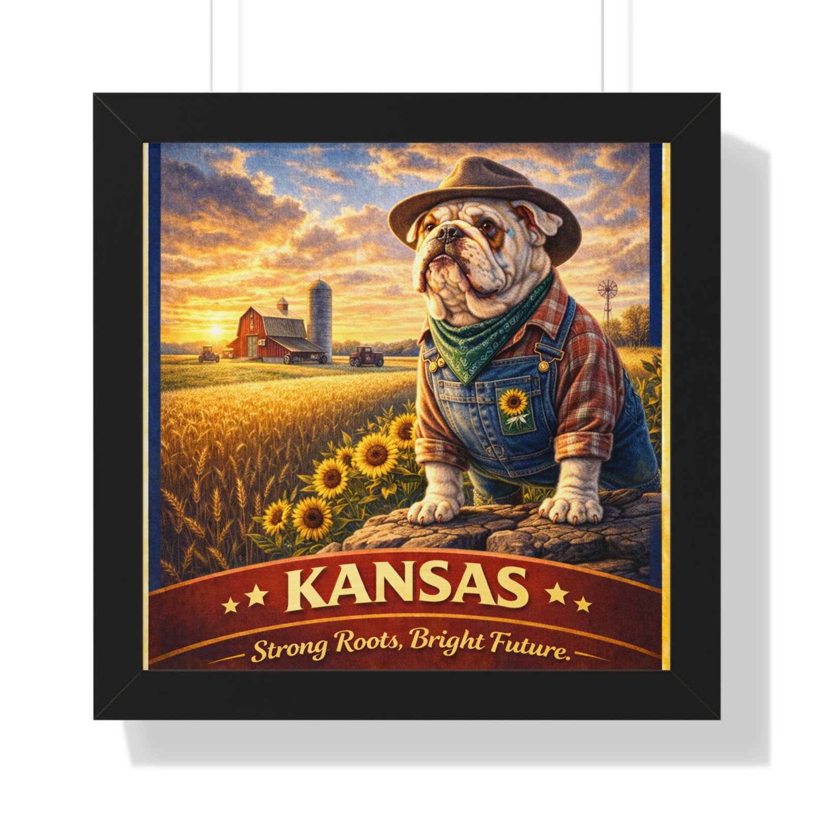 Kansas Bulldog Poster | Framed Horizontal Print