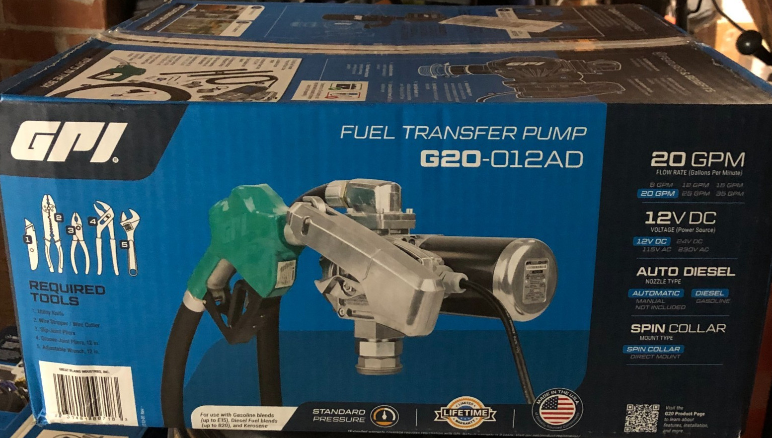 GPI G20-012AD High Flow Fuel Transfer Pump with Automatic Nozzle NEW!!!