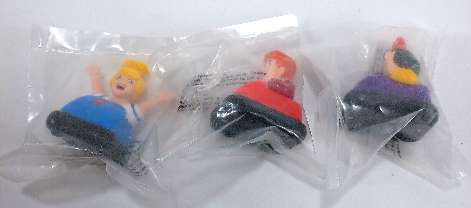 McDonalds 1987 Archie Comics Happy Meal Bumper Car Toy Lot 3 Betty Veronica Vtg