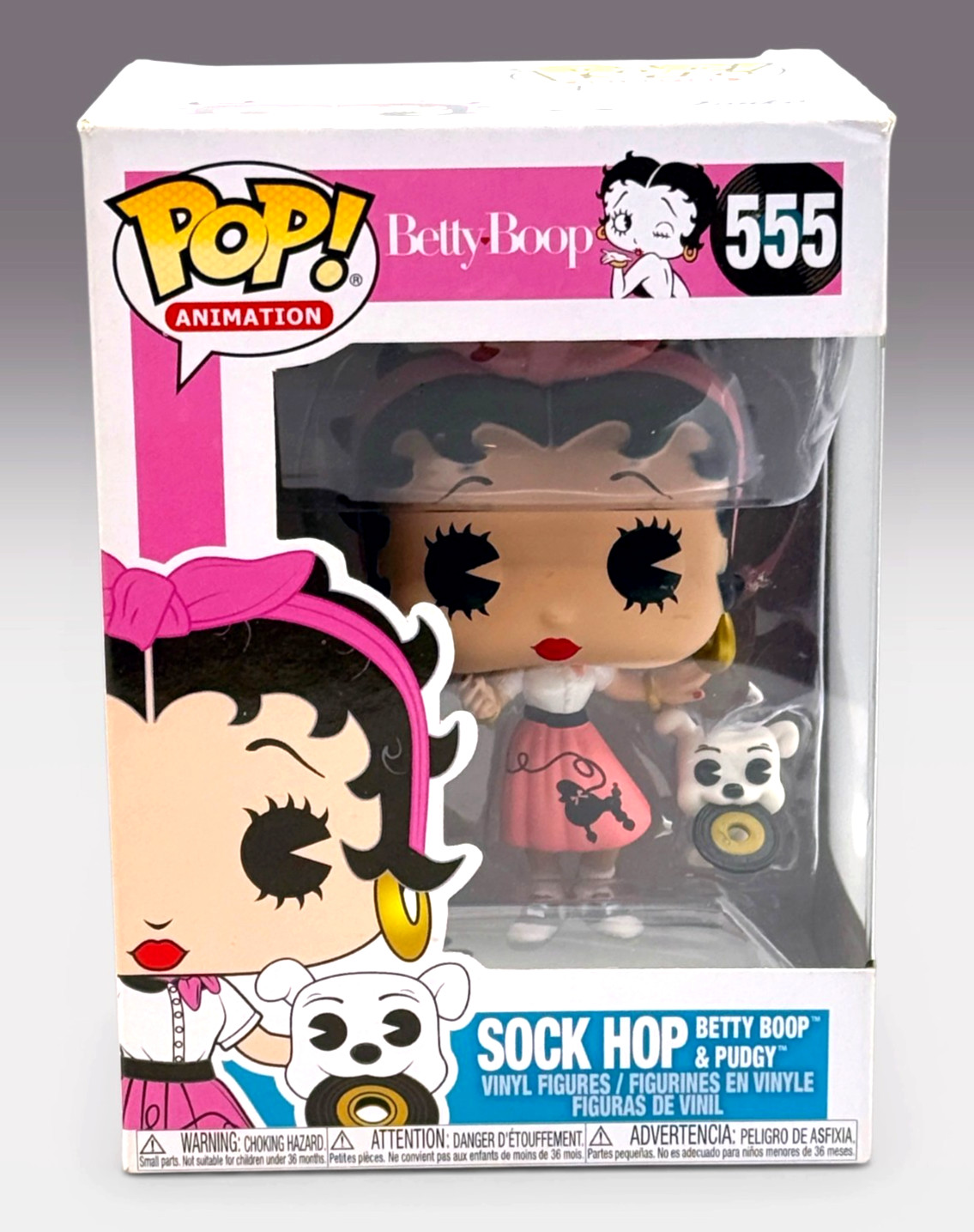 Funko Pop! Animation: Betty Boop & Pudgy "Sock Hop" #555 In Protector