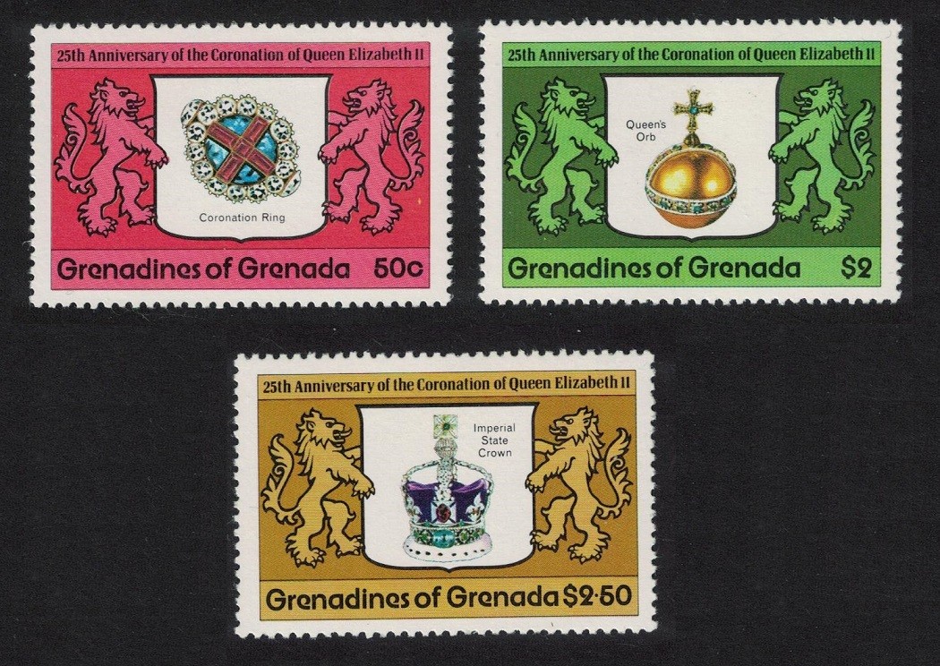 Grenadines 25th Anniversary of Coronation 3v 1978 MNH SG#272-274
