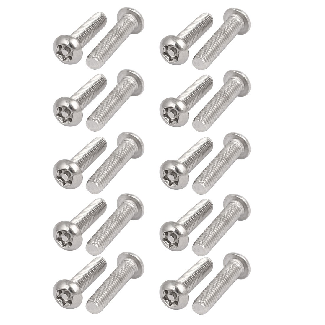 M6x25mm 304 Stainless Steel Button Head Torx Security Tamper Proof Screws 20pcs