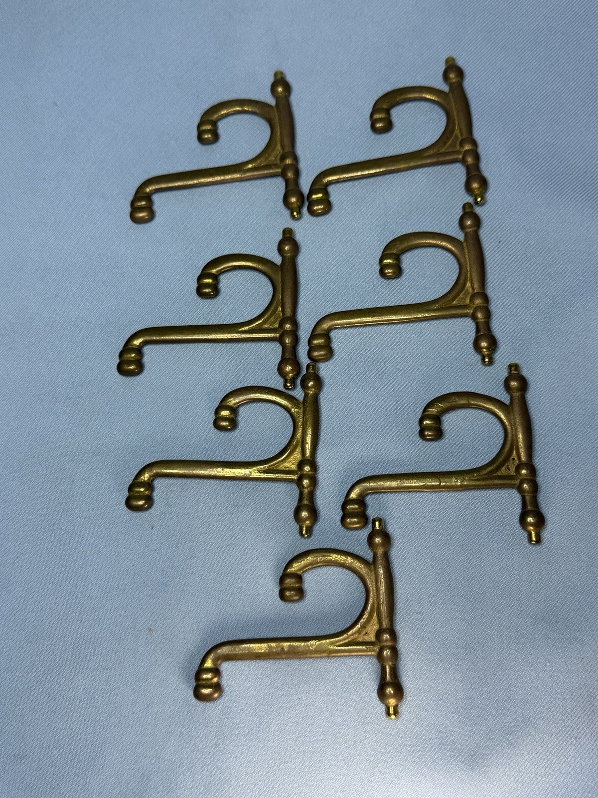 7 Vintage Bronze Art Deco Corner Coat/Hat Hanger Brackets  2-13/16" Tall/Wide