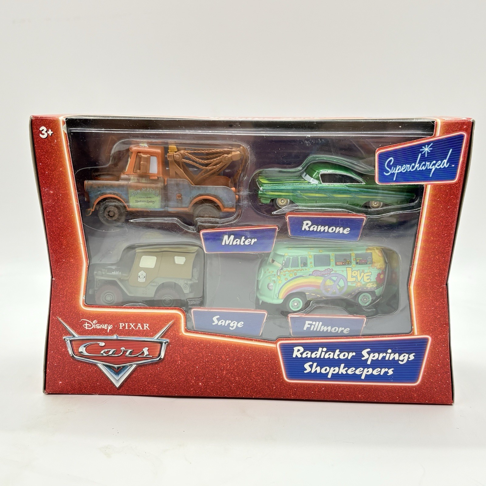 Disney Pixar Cars Radiator Springs Shopkeepers 4-Pk Mater Ramone Sarge Fillmore