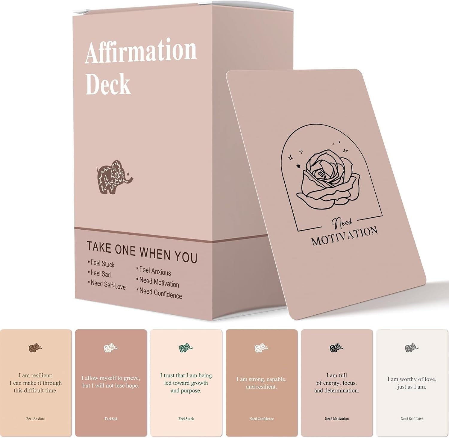 Affirmation Cards for Women, 120 Positive Affirmation Cards (6 Themes), Daily