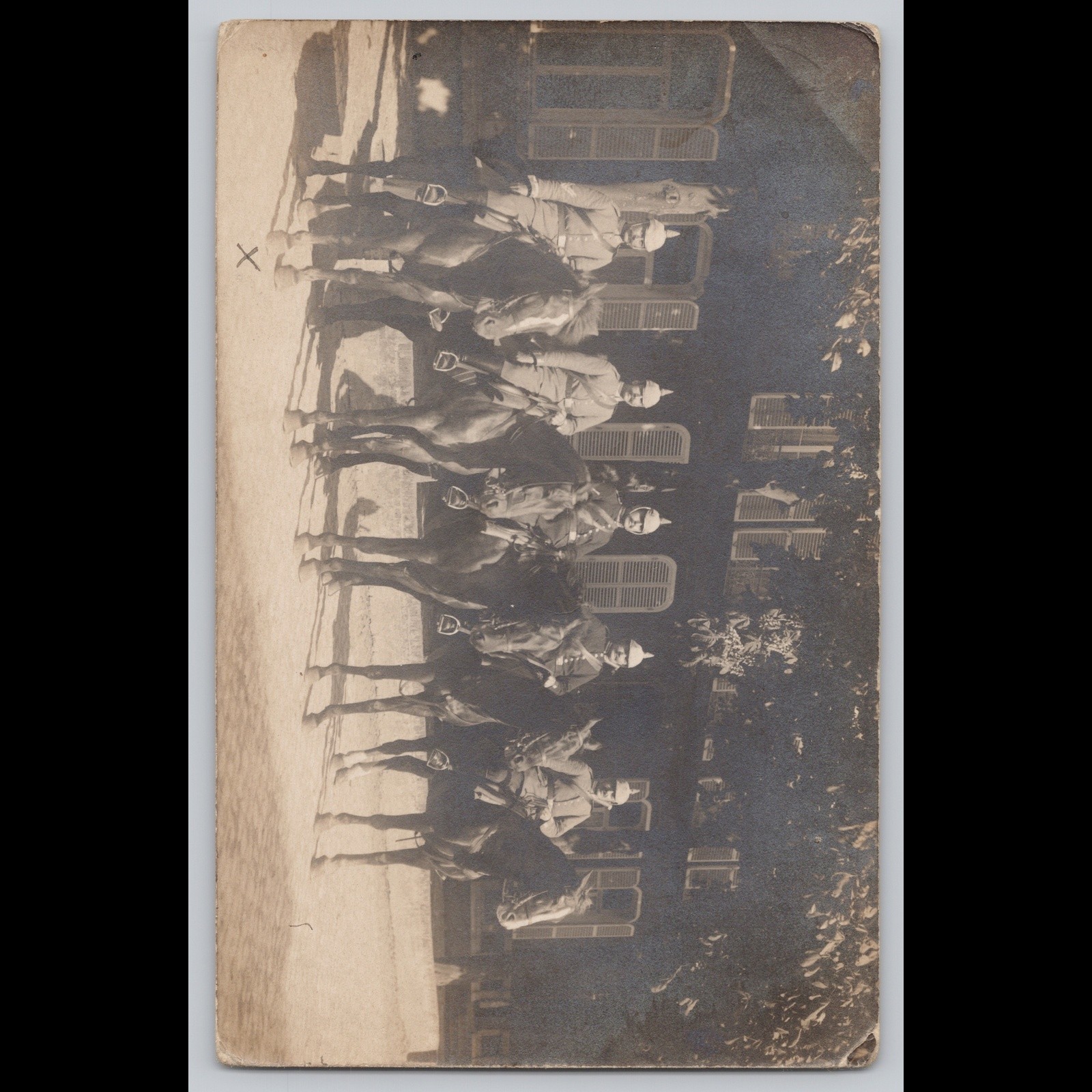 Antique Postcard of Soldiers on Horseback 1915 Real Photo
