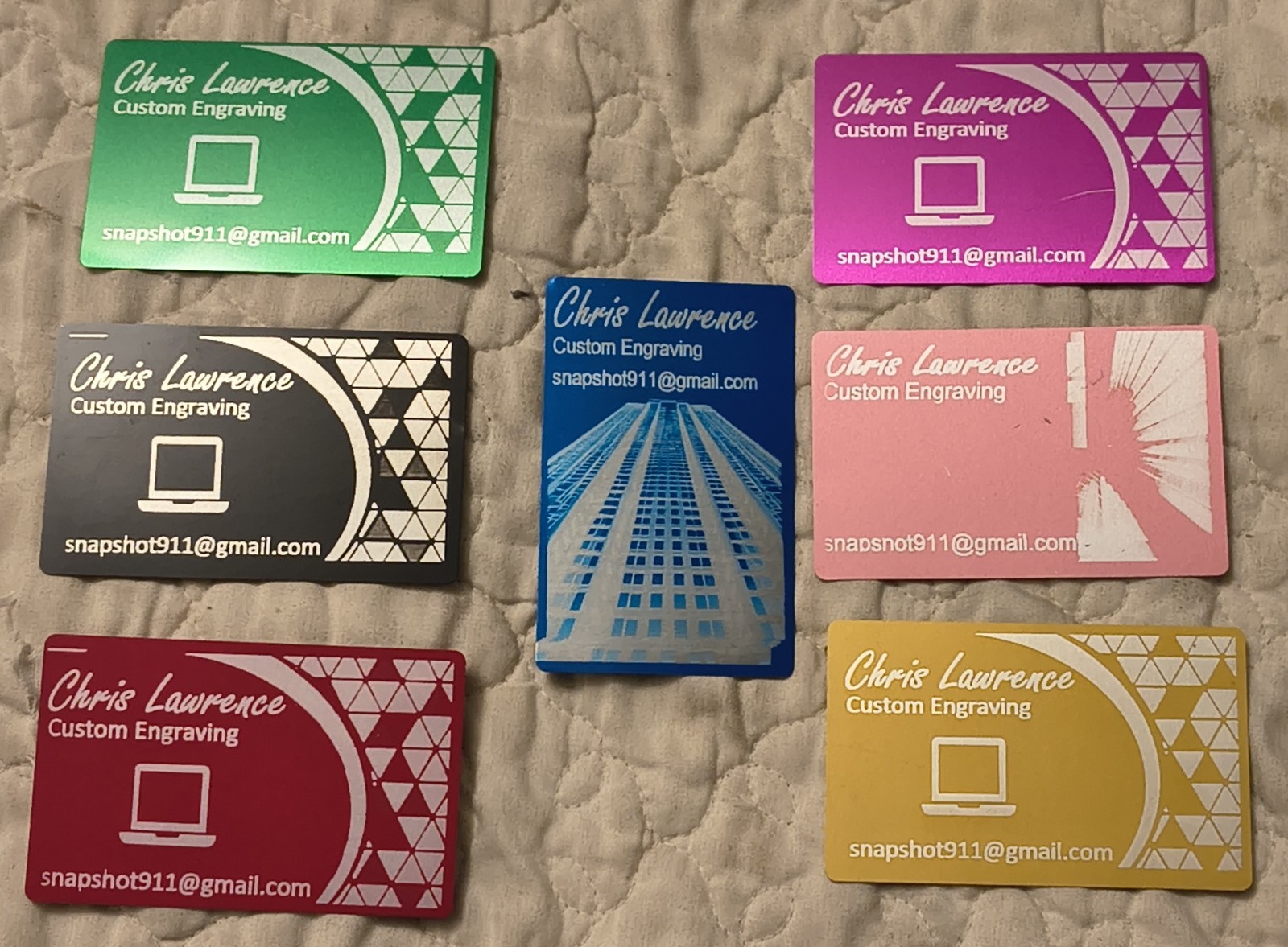 Custom Metal Business Cards. Name Tags, Membership Cards.