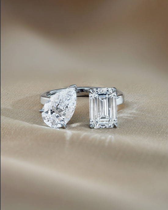 925 Sterling Silver Toi-E-Moi Moissanit Diamond beautifu Engagement Ring for her