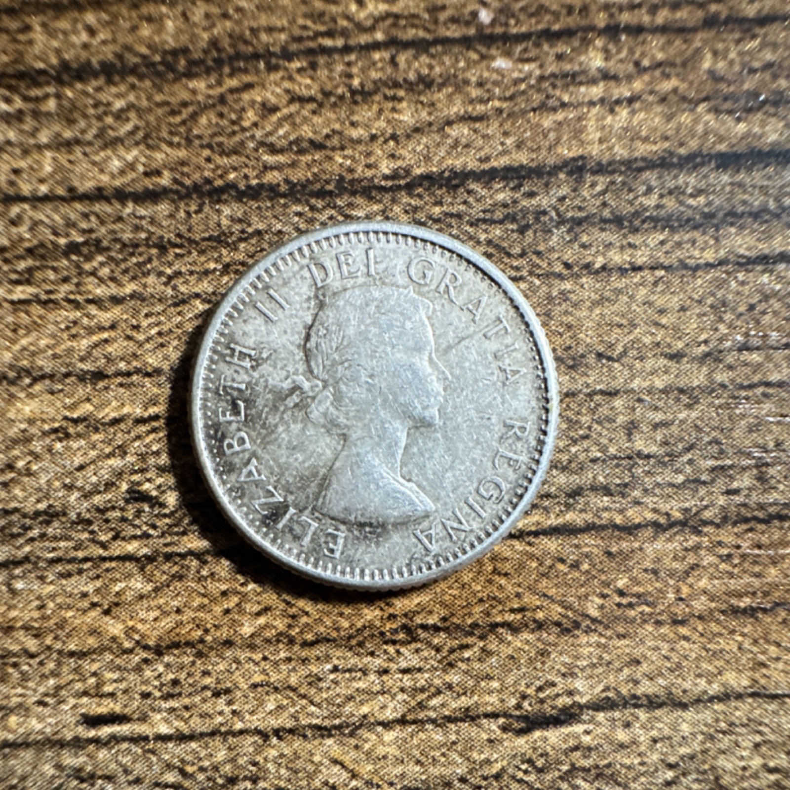 Canada 10 Cents 1961 Silver Coin Queen Elizabeth II