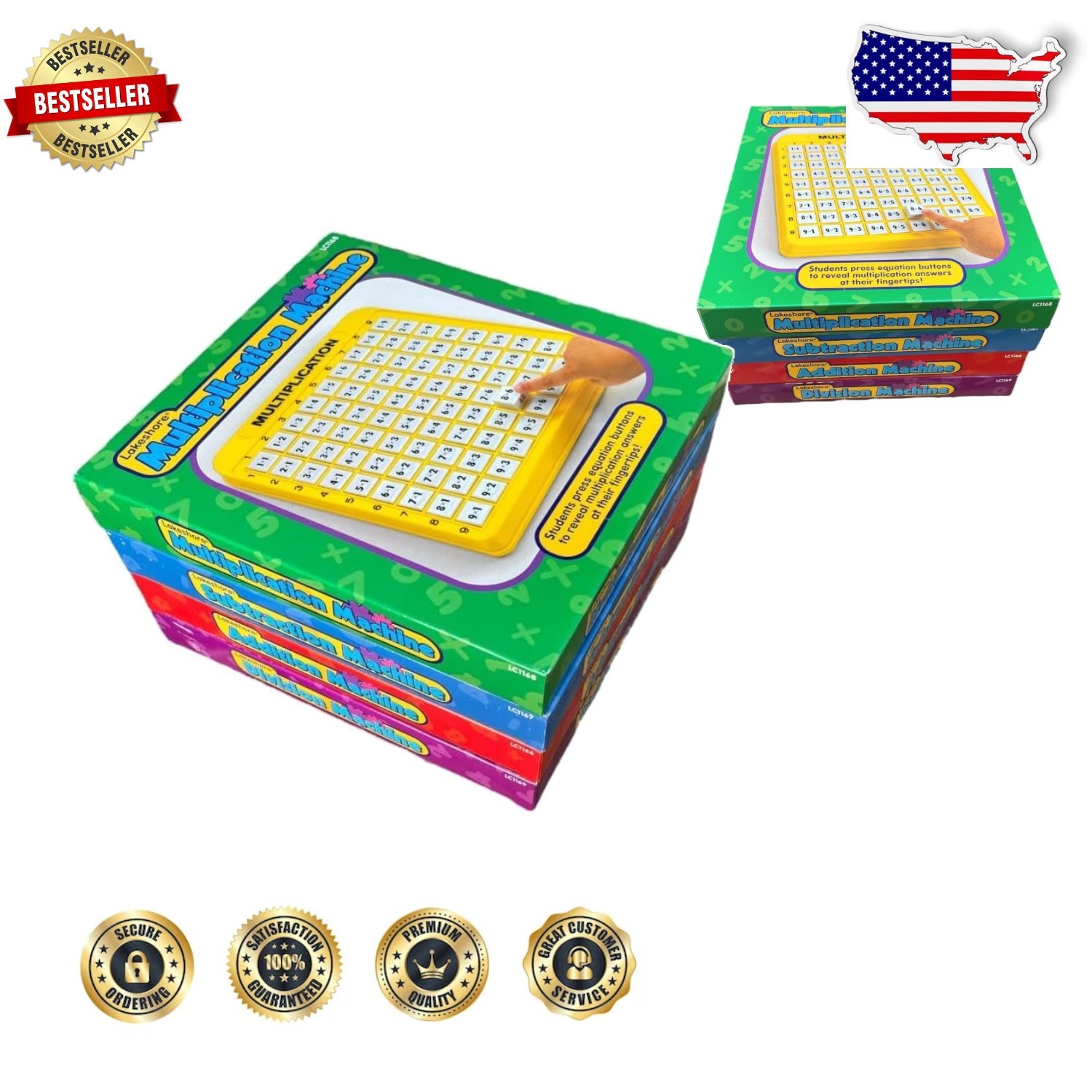 Math Machines Set 4 Kids Self-Teaching Independent Practice Ages 5-11