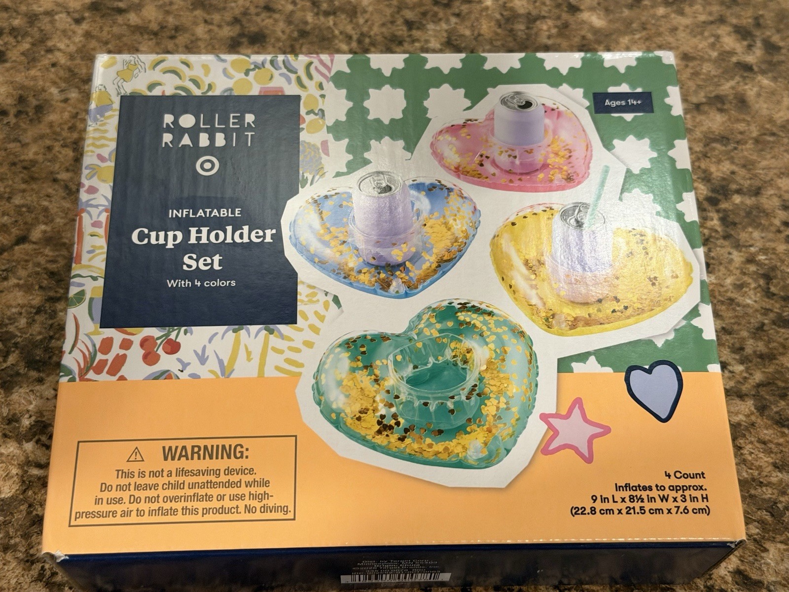 Roller Rabbit x Target Inflatable Cup Holder Set with 4 colors