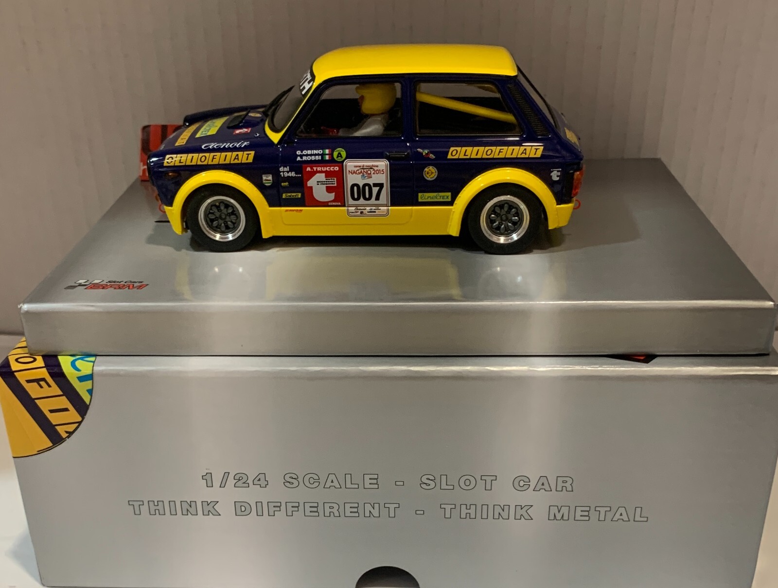 Slot Car Brm 132 1/24 Autobianchi A112 Abarth #007 Olio Fiat Nagano 2015 G.Obino