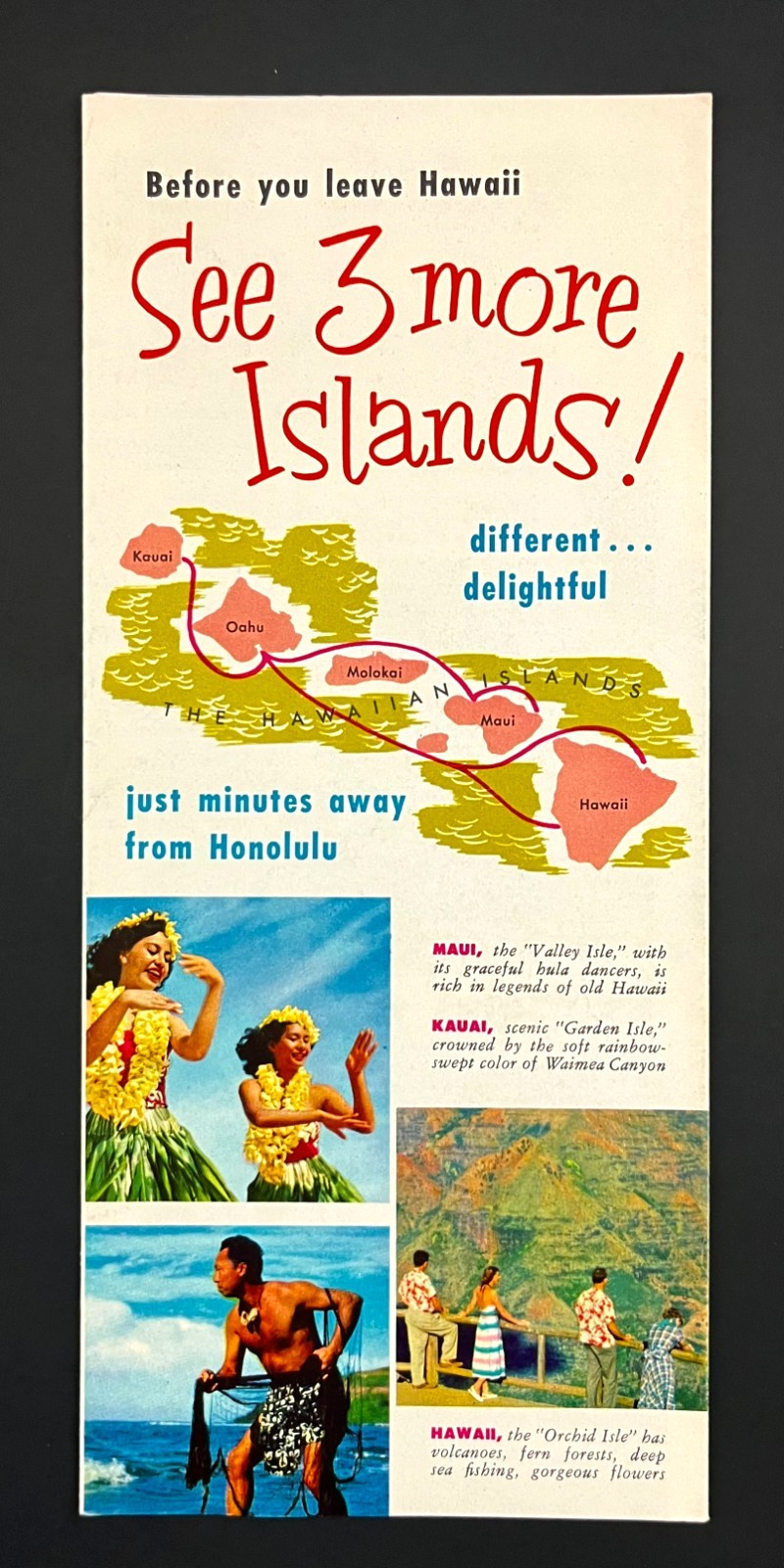 1960s See Hawaii Maui Kauai Islands Tourism HI Vintage Retro Travel Brochure