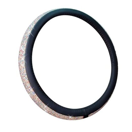 New Diamond Leather Standard Size[14"1/2-15"] Black with Colorful Diamonds