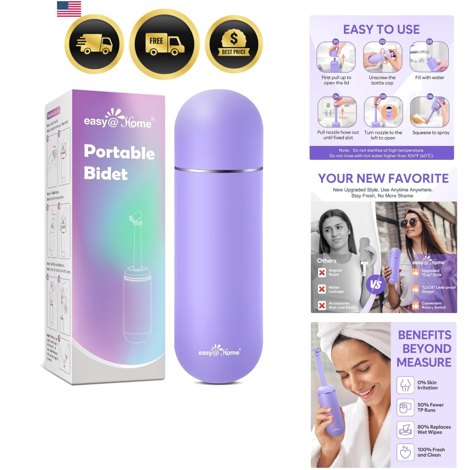 Portable Peri Bottle for Postpartum & Perineal Care: Handheld Bidet Perfect f...