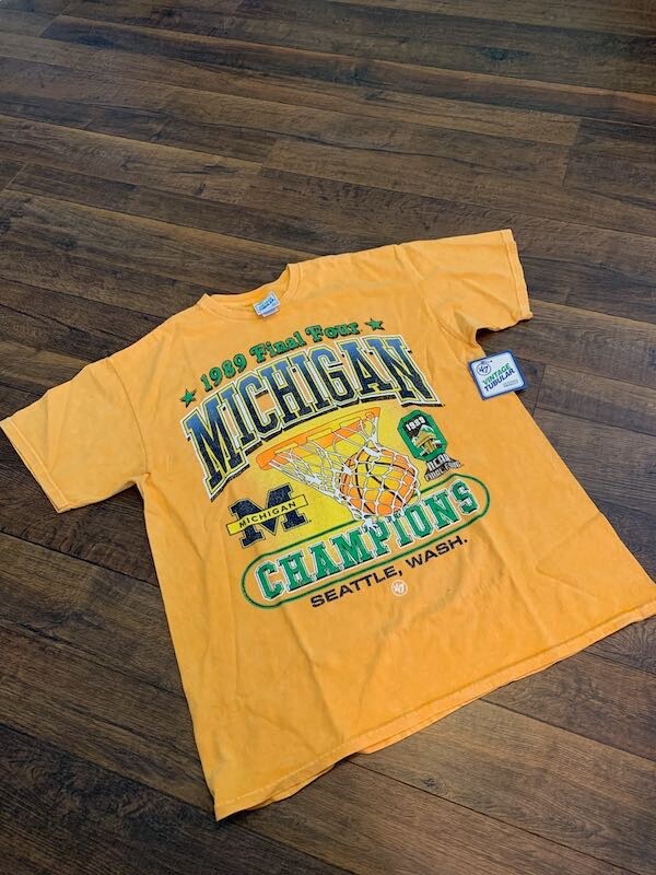 47' Brand NCAA MICHIGAN FINAL FOUR  Vintage Tubular Men's T-Shirt, 2XL, New