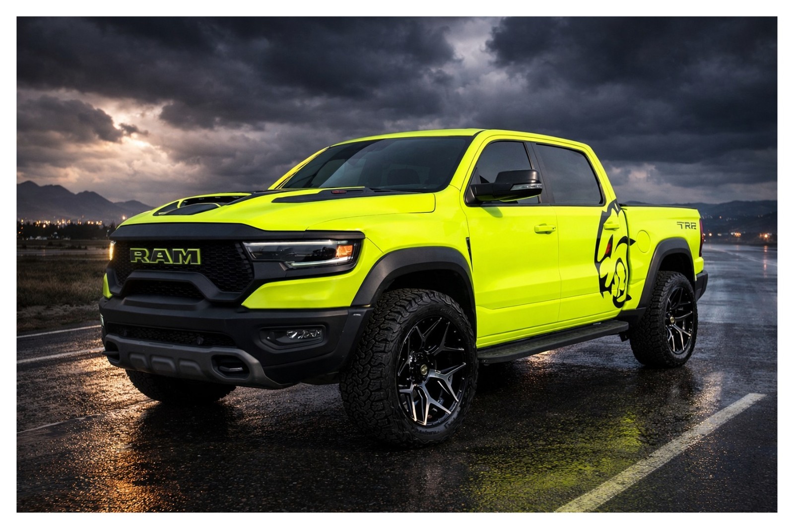 DODGE RAM Pickup Truck Poster, Dodge Ram Wall Print 36x24,Ram TRX Truck Poster  