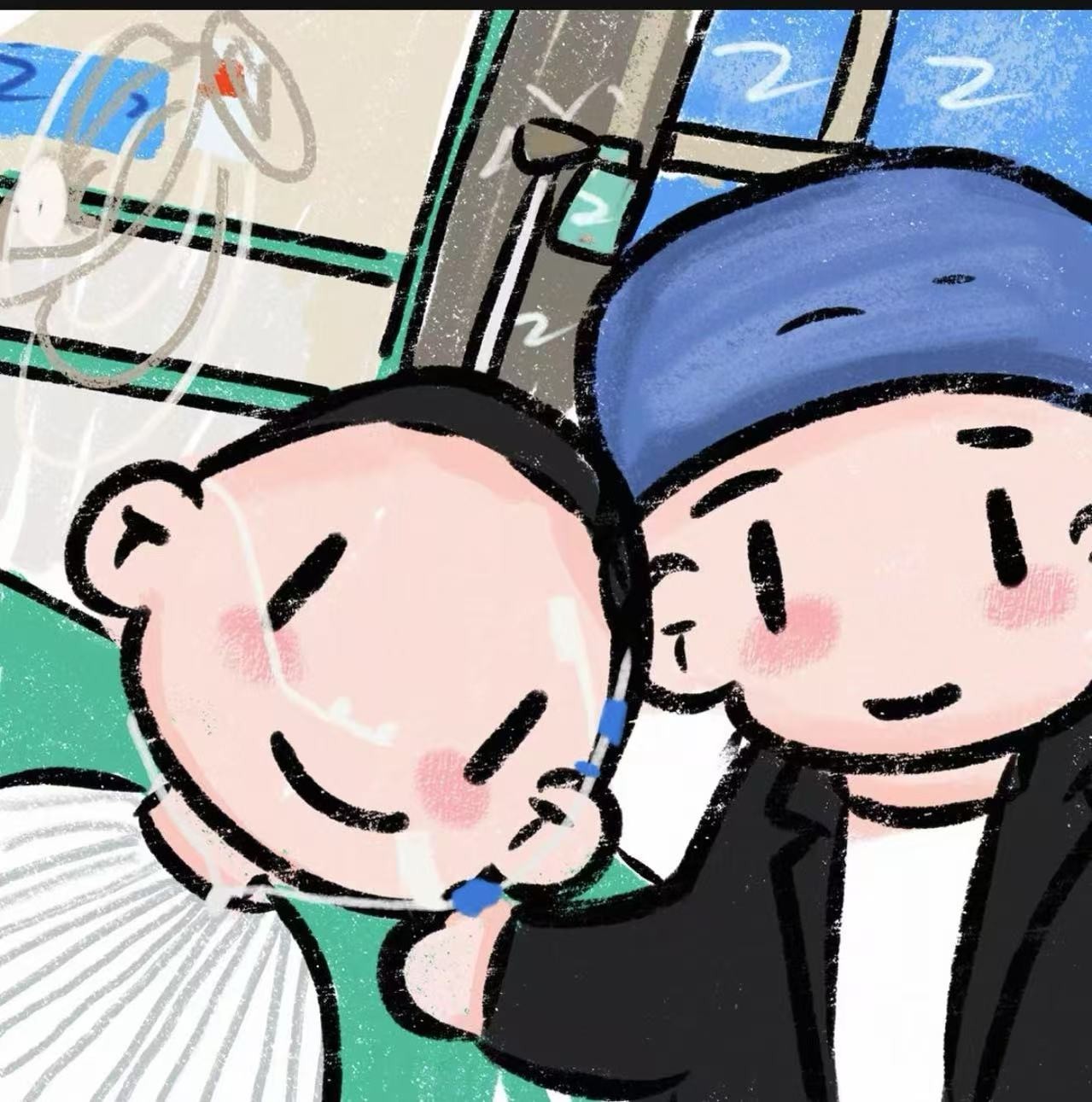 Customized oil pastel crayon couple photo to comic cartoon character design