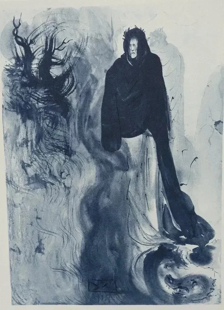 Salvador DALI : Enfer 34, Apparition de Dité, GRAVURE signée, DIVINE COMEDIE