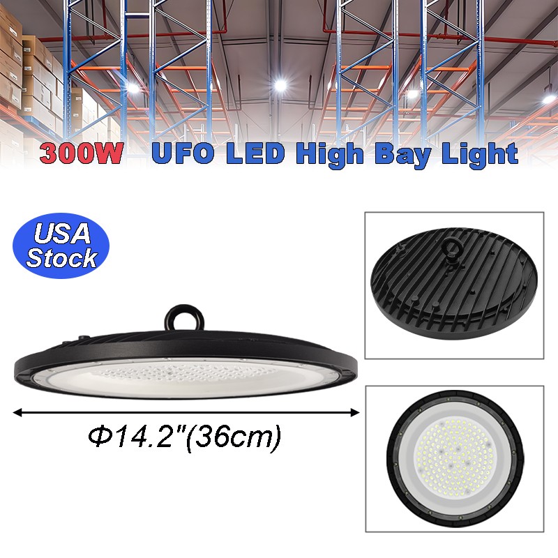 10 Pack 300 Watt UFO Led High Bay Light Commercial Factory Industrial Warehouse