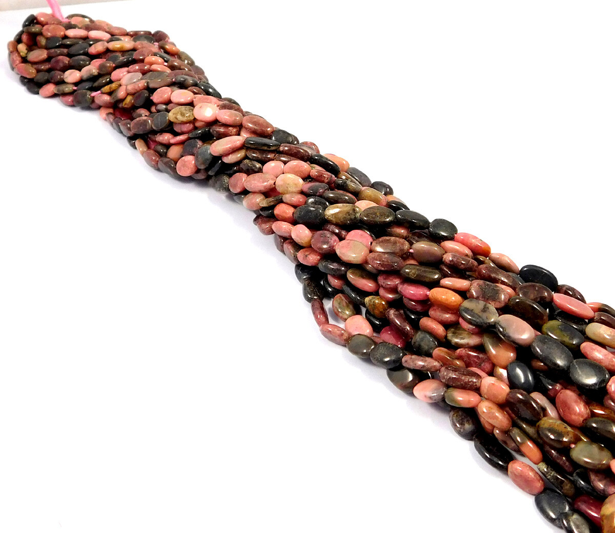 Rhodonite Beads 13 Inch Strand Oval Shape Natural Gemstone Jewelry Wholesale Lot