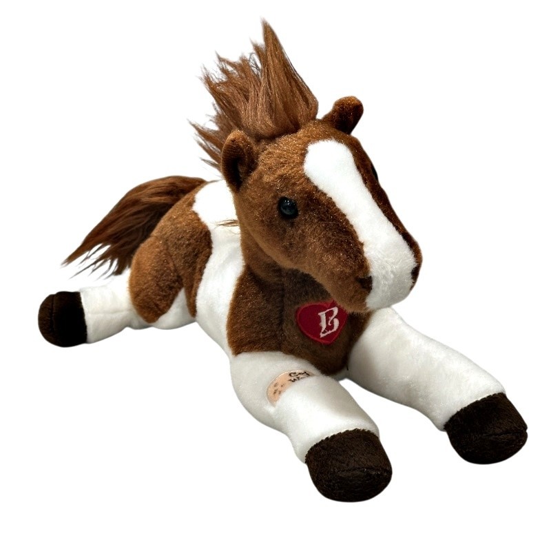 Aurora Pinto Horse Pony Plush Stuffed Animal Lying Boot Barn 12 Inch Brown White