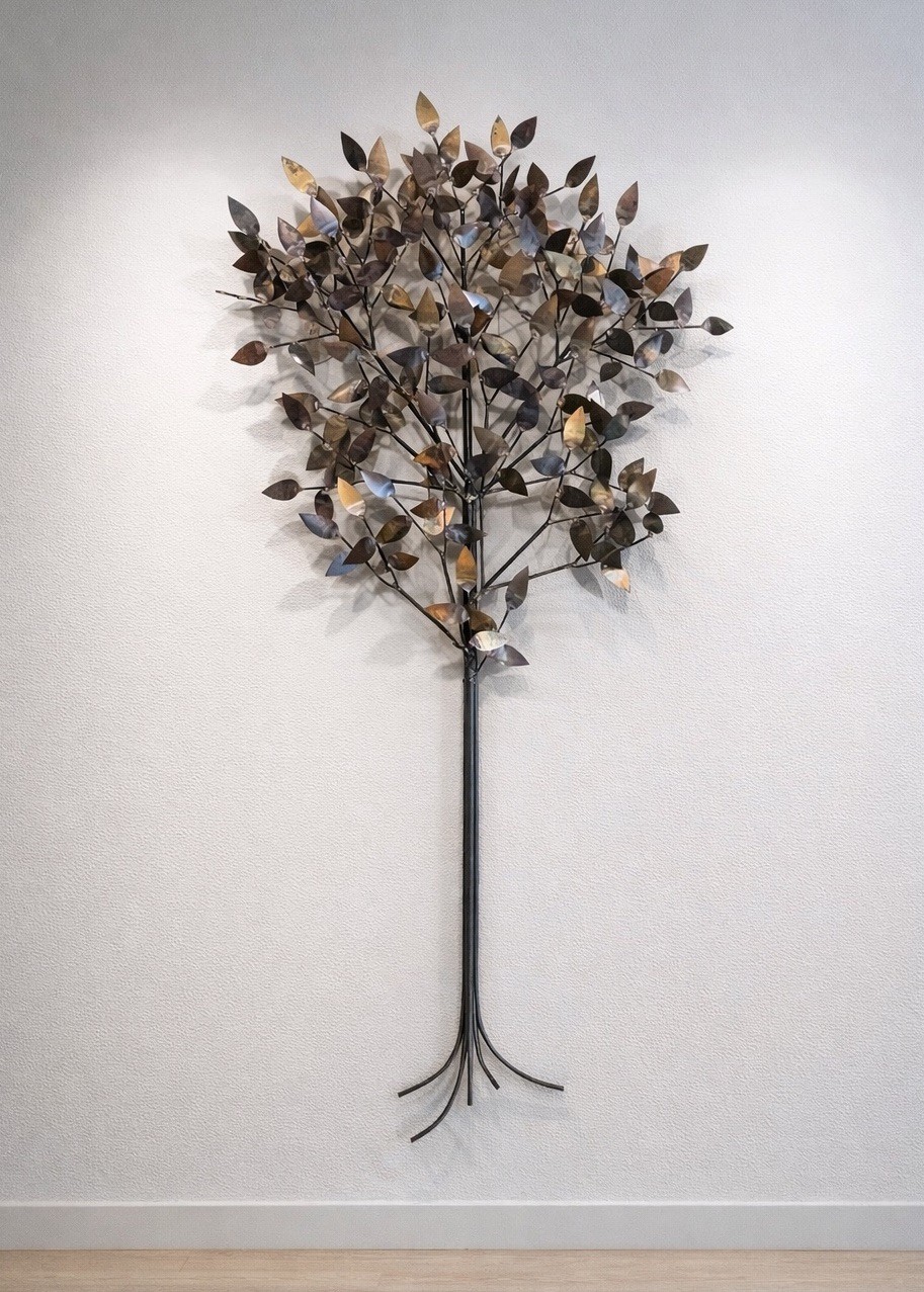 Vintage Curtis Jere's Large Copper Tree Wall hanging Sculpture
