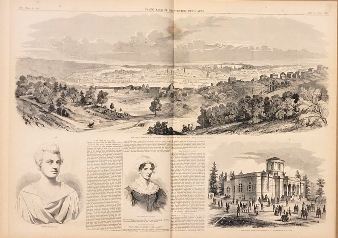 Frank Leslie's 9/6/1856  Albany New York Panoramic View / Science Conference