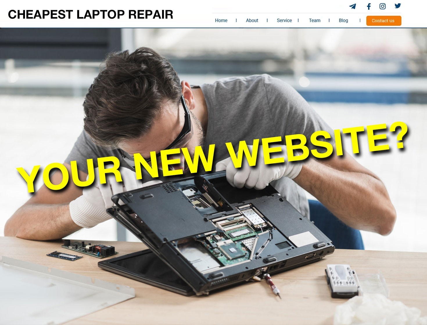 CheapestLaptopRepair.com Premium Turnkey Domain Name Tech IT Business Aged com