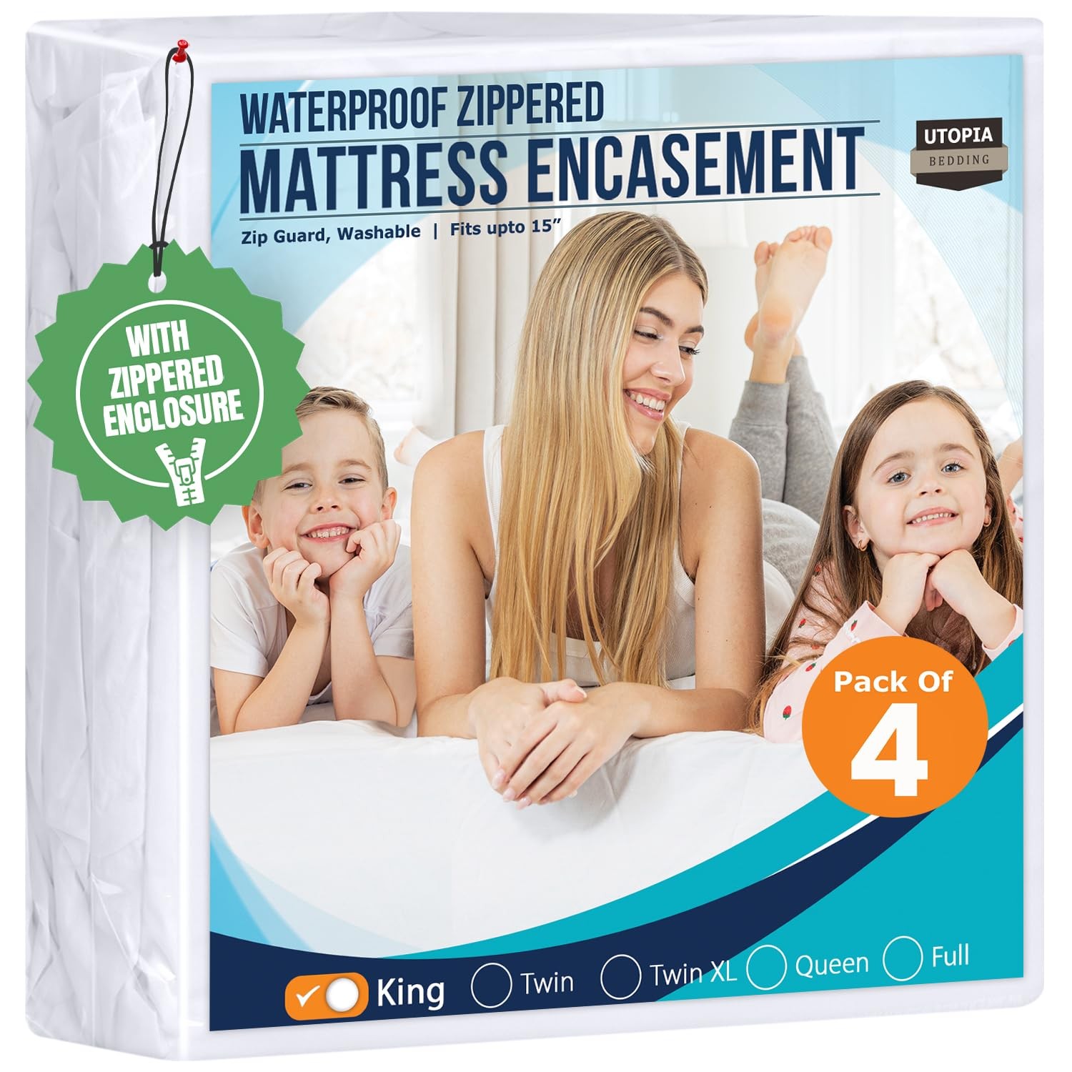 Mattress Protector Waterproof 4 Pack 200 G Utopia Bedding King Size