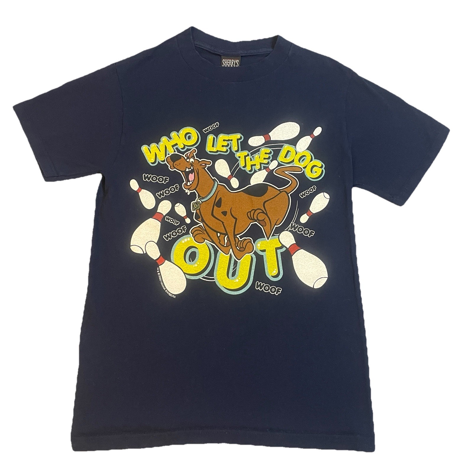 Vintage 90s Scooby-Doo T-Shirt Boys Small Bowling Art Graphic Streetwear Kids