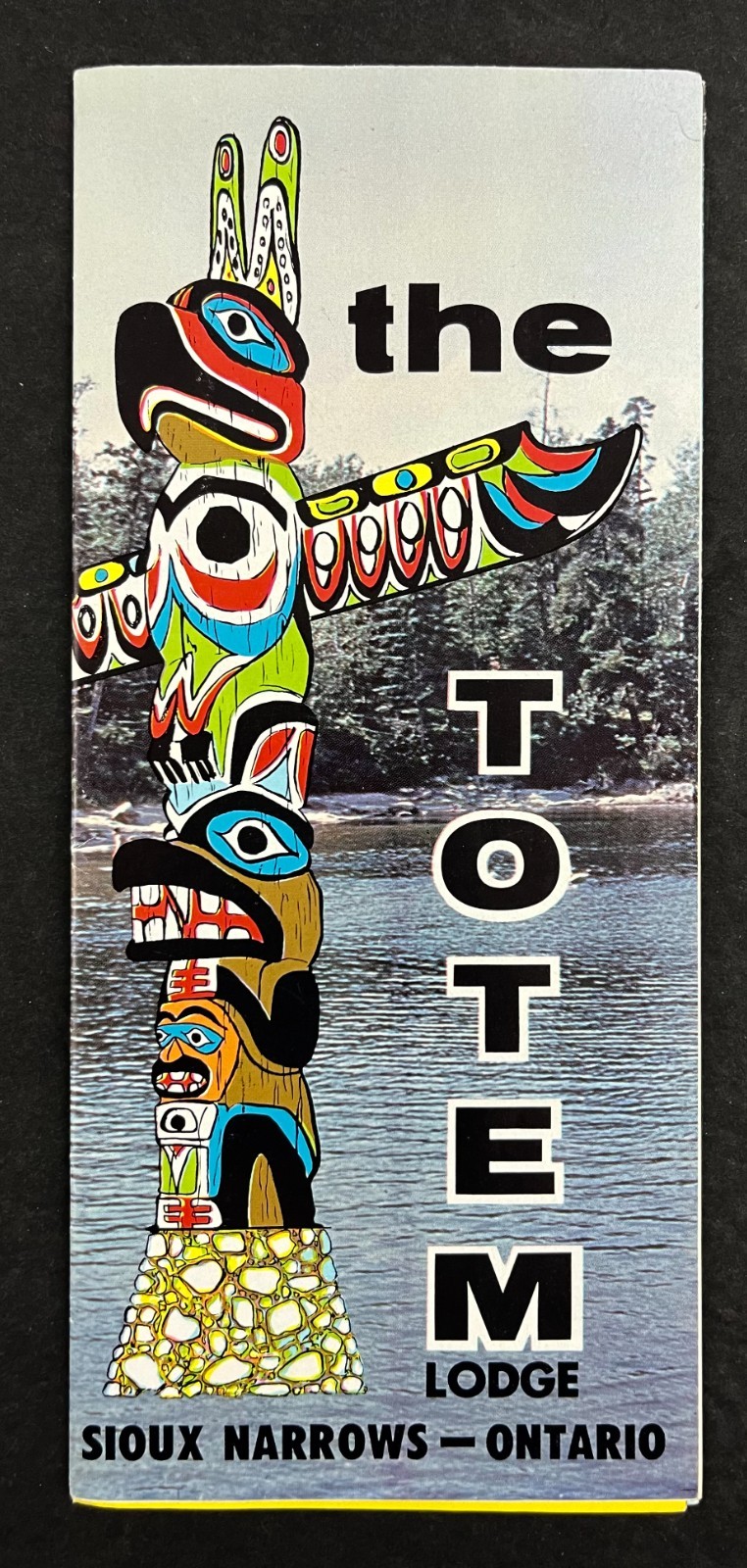 1960s Totem Lodge Sioux Narrows Ontario Canada Fishing Vintage Travel Brochure