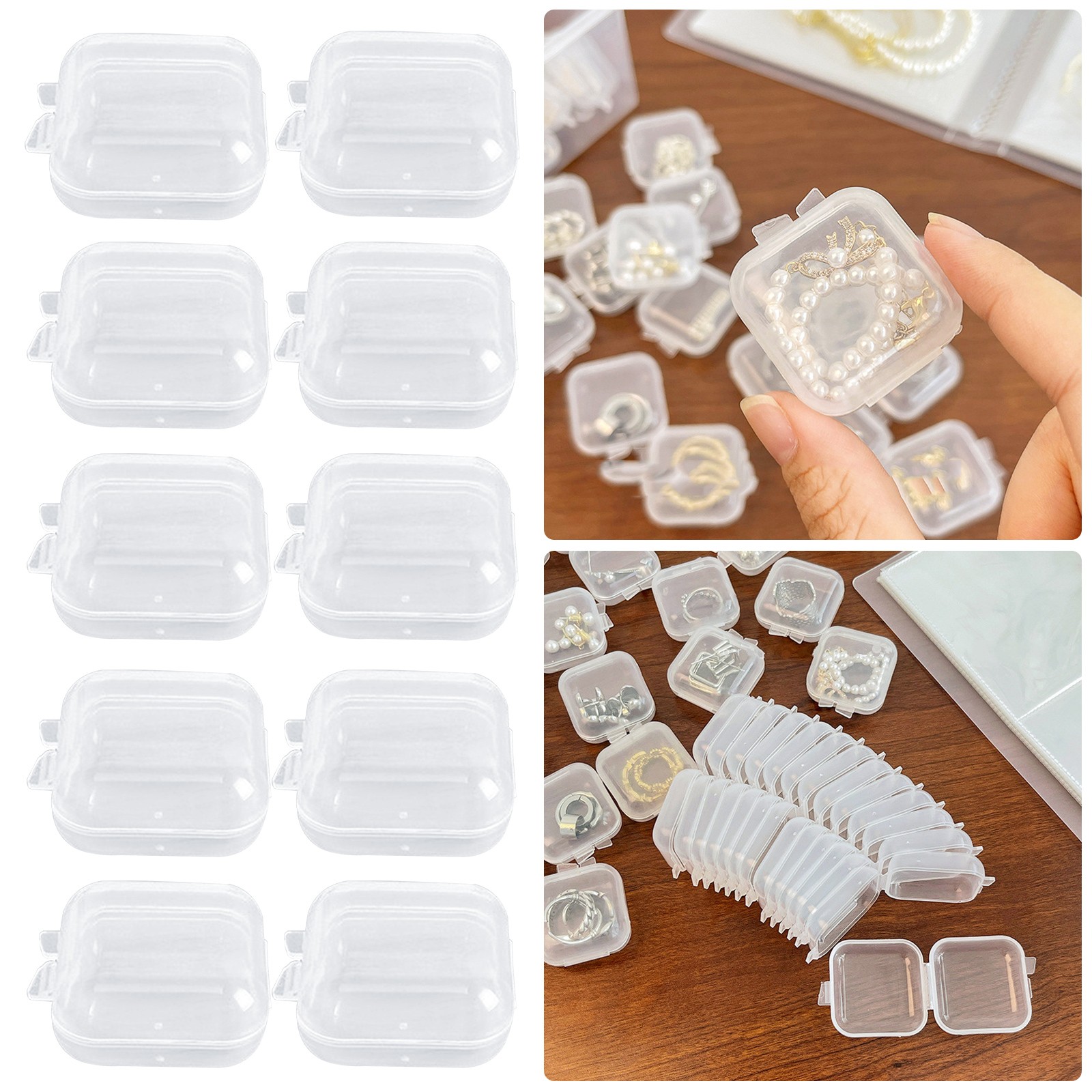 10PCS Square Plastic Storage Container Box DIY Coins Screws Jewelry Mini Box