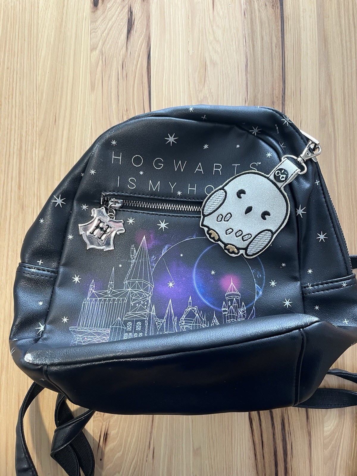 Harry Potter Hogwarts Is My Home Black Backpack Castle Design Keychain