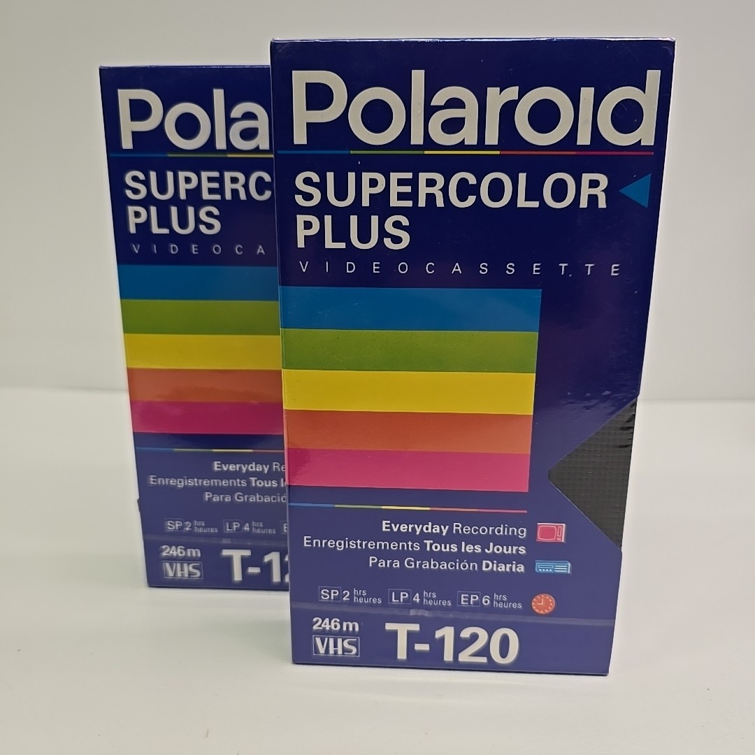 Lot of 2 Polaroid Supercolor Plus T-120 Blank VHS Tapes 2pk 120 Min