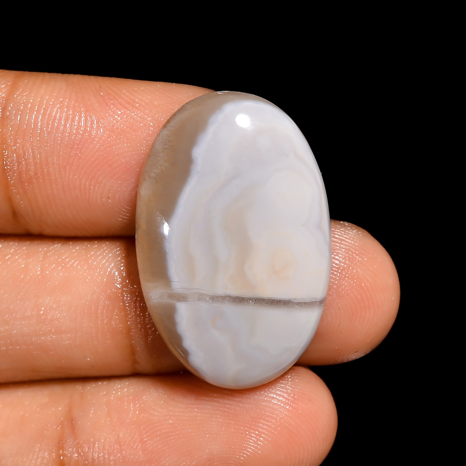 Natural Ocean Jasper Oval Shape Cabochon Loose Gemstone 22.5 Ct 27X18X6mm A-1740