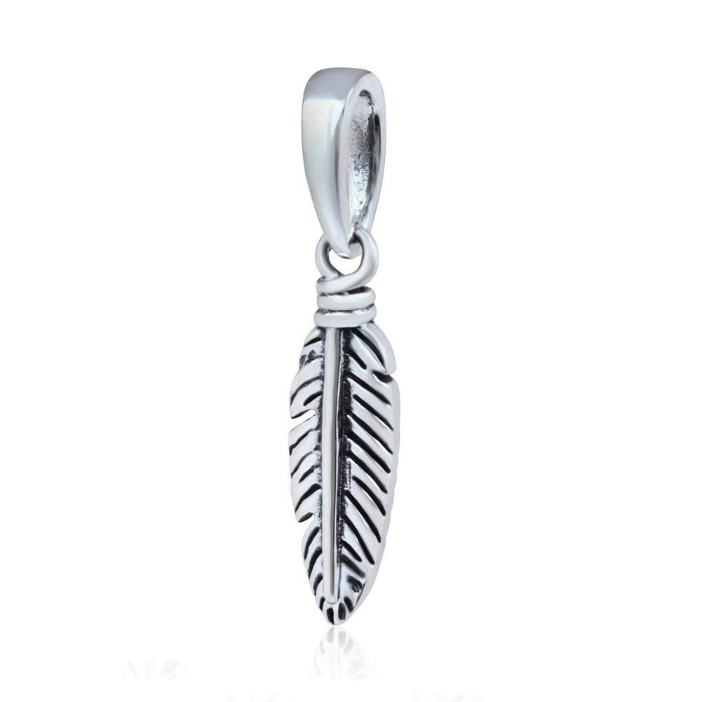 Feather Pendants Charms Beads 925 Sterling Silver Bead Easter Angel Wing Feat...