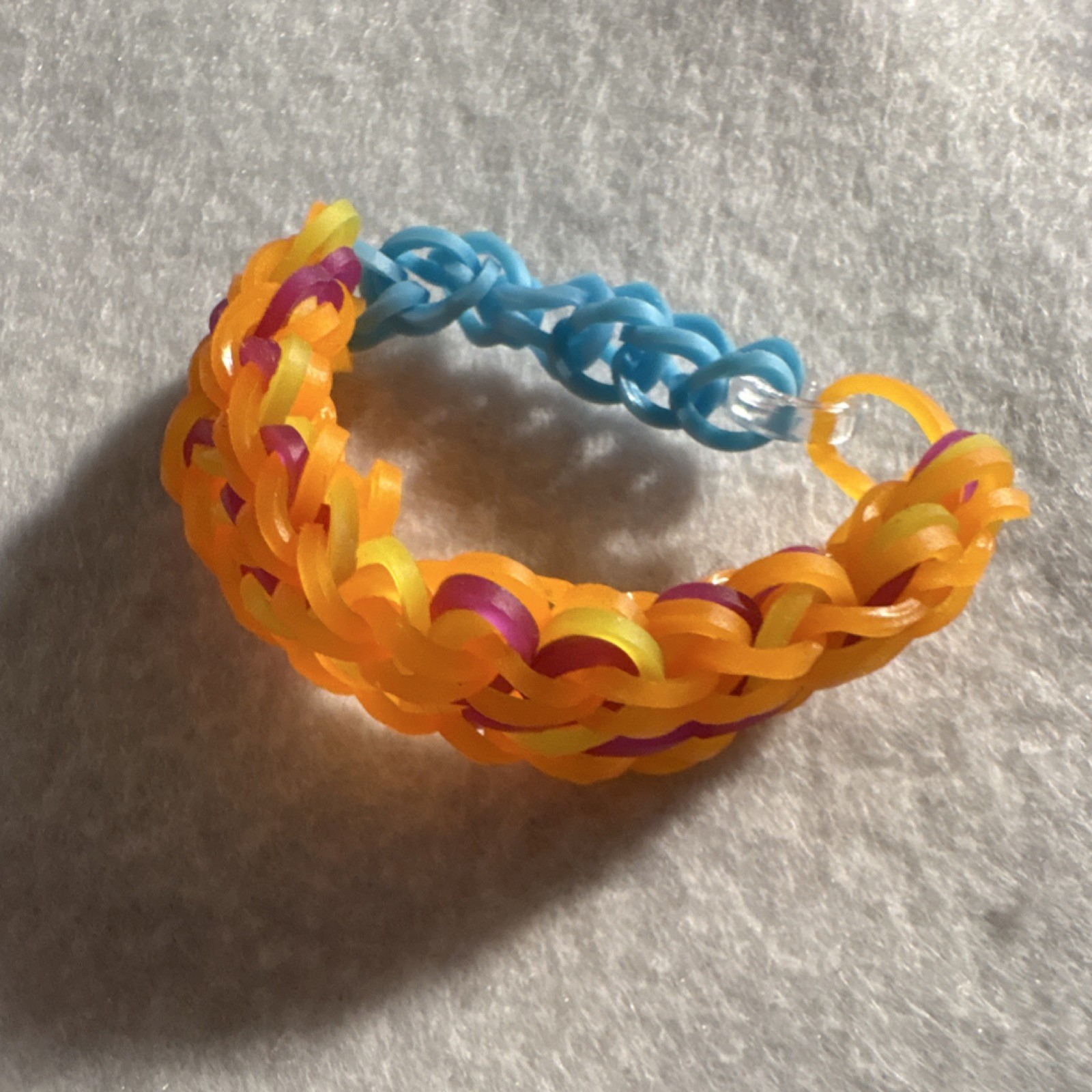 Homemade Loom Band Taffy Bracelet Hook Closure Multicolor Orange Yellow Purple …