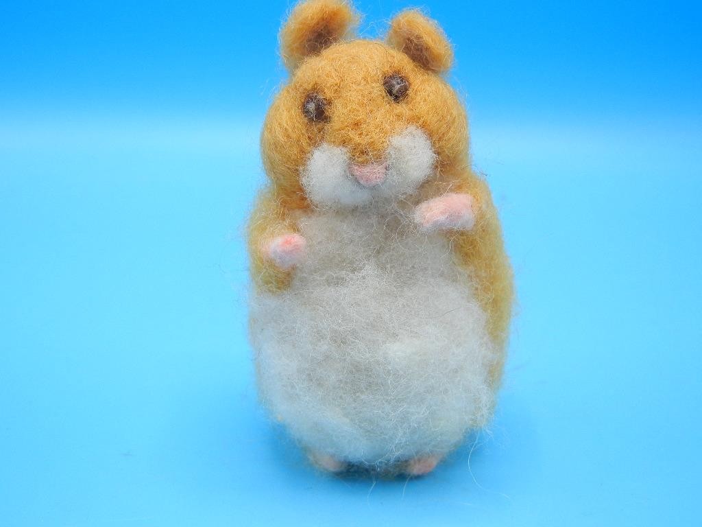 Artist Needle Felted Plush Miniature 4" Hamster