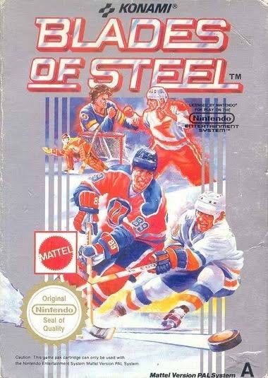 Konami Blades Of Steel NES Box PAL Mattel Nintendo 12x8in Metal Sign Poster