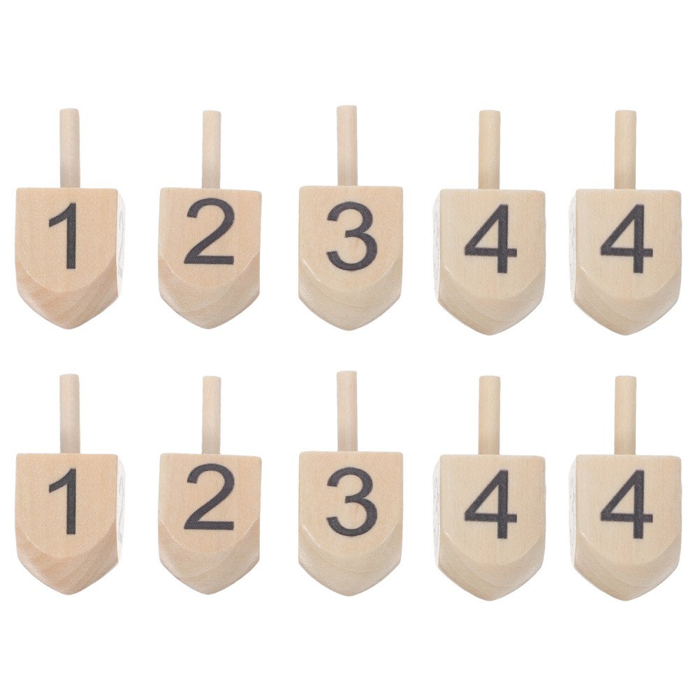  10pcs Hanukkah Wooden Dreidels - 0.75" DIY Chanukah Spinning Tops for Party
