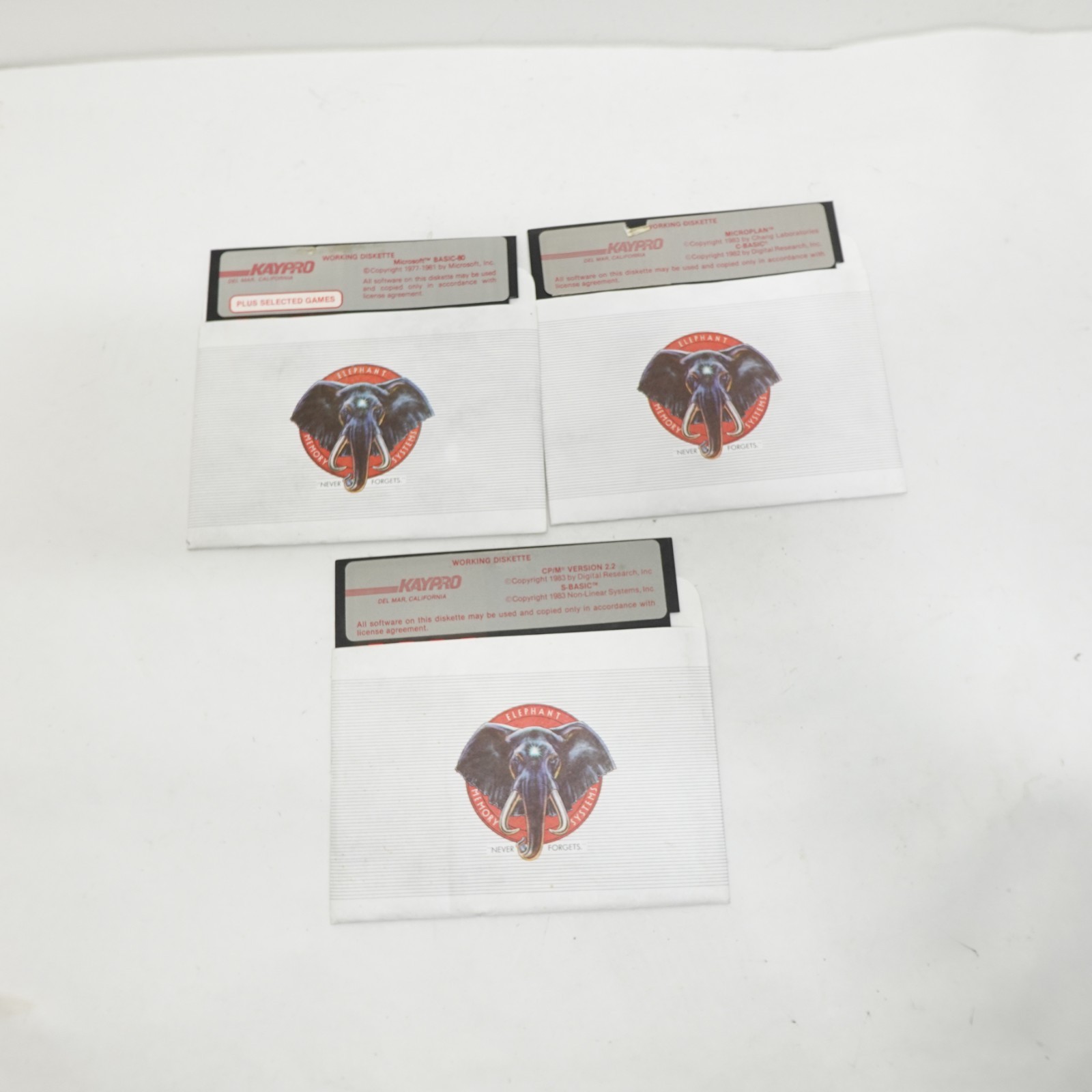 Kaypro CP/M Working Diskette Lot MicroPlan BASIC & CP/M Version 2.2 (3)