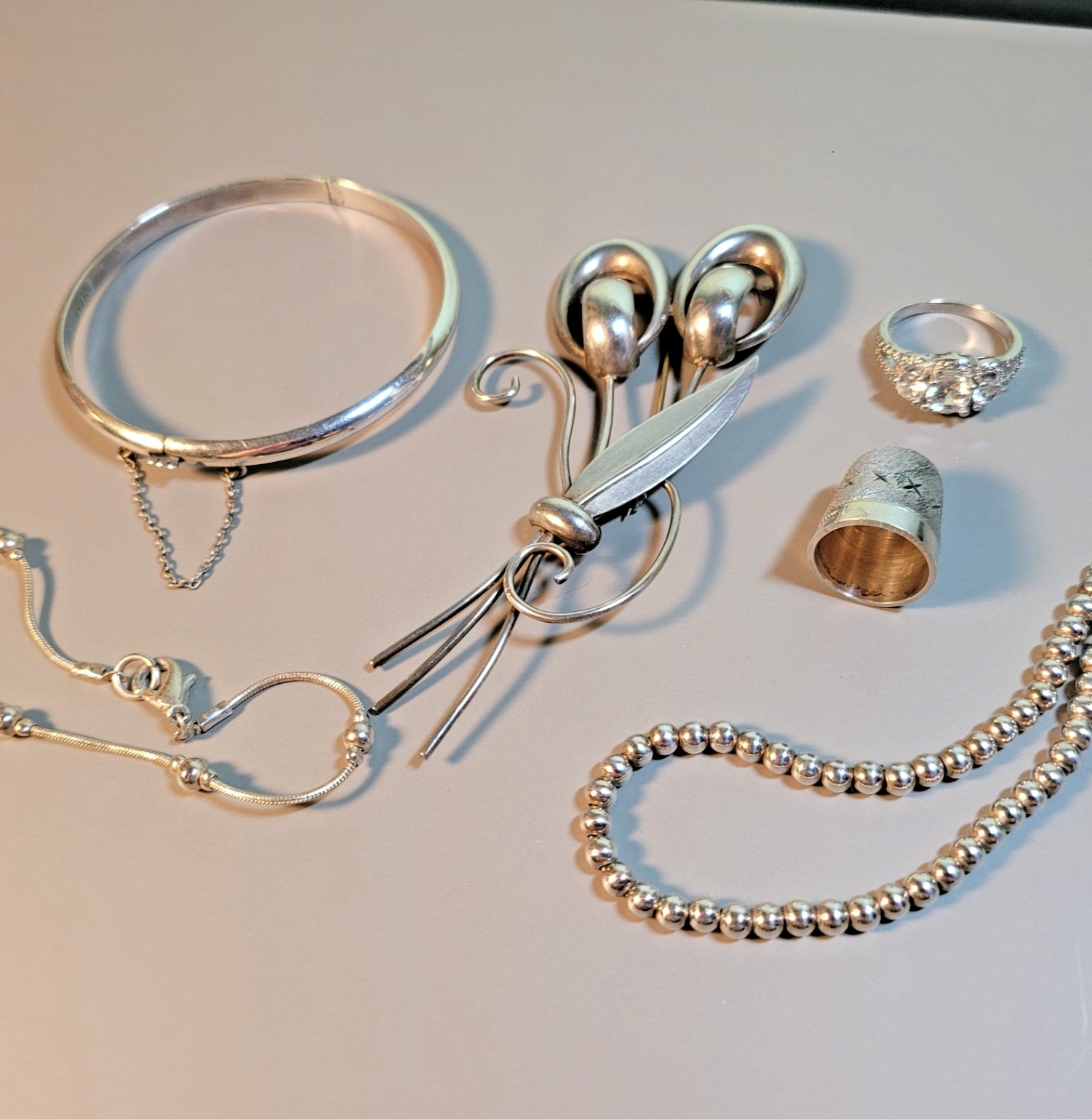 Sterling Silver 925 30 Grams Vintage Jewelry Thimble All Wearable Lot